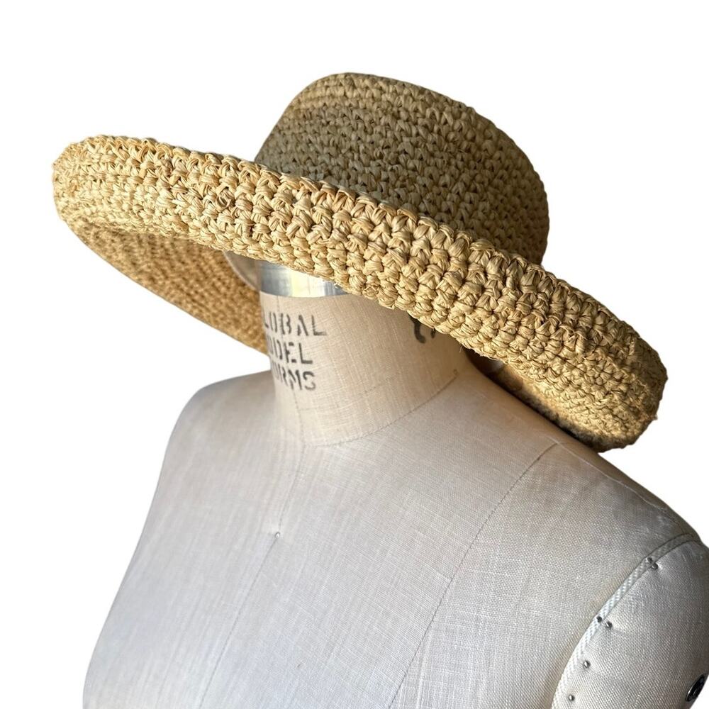 SCALA Raffia Rolled Brim Sun Hat One Size